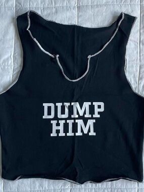 SHEIN Dump Him Black Cropped Tank Top - XS